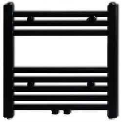 vidaXL Sèche-serviettes eau chaude à rails droits noir 480 x 480 mm