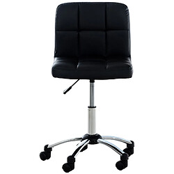 Decoshop26 Tabouret chaise de travail sur roulettes pivotant et réglable en PVC noir 10_0003061