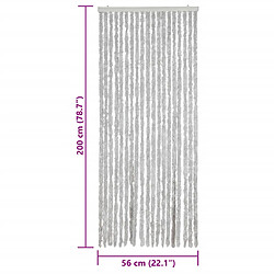 vidaXL Rideau anti-mouches gris 56x200 cm chenille pas cher