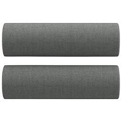 Acheter vidaXL Canapé 2 places avec oreillers gris foncé 120 cm tissu