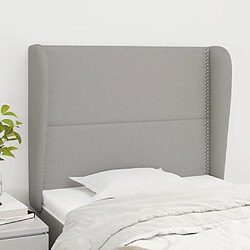 vidaXL Tête de lit avec oreilles Gris clair 103x23x118/128 cm Tissu