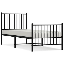 Maison Chic Lit adulte - Lit simple Cadre de lit métal avec tête de lit/pied de lit,Structure du lit Contemporain pour chambre noir 80x200 cm -MN71493