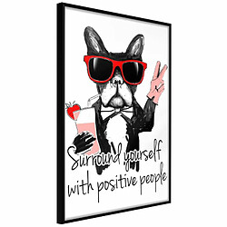 Paris Prix Affiche Murale Encadrée Positive Bulldog 20 x 30 cm Noir