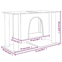 Helloshop26 Arbre à chat meuble tour grimper jouet grattage grattoir escalade plateforme avec griffoirs en sisal 50 cm crème 02_0022515 pas cher