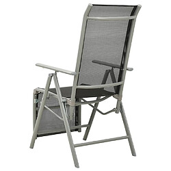 Avis vidaXL Chaise de jardin inclinable textilène et aluminium argenté