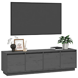 Acheter Maison Chic Meuble TV scandinave - Banc TV pour salon Gris 156x37x45 cm Bois de pin massif -MN67112