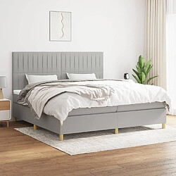 Maison Chic Lit Adulte - Lit simple Lit à sommier tapissier avec matelas moelleux - Meuble de Chambre - Gris clair 200x200cm Tissu -MN22787