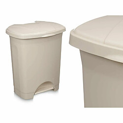 BigBuy Home Poubelle à pédale Beige Plastique 30 L (4 Unités)