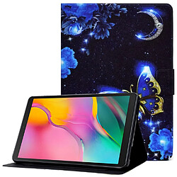 Etui en PU anti-chute avec support et porte-carte pour votre Samsung Galaxy Tab A 10.1 (2019) T510/T515 - papillon bleu