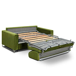 Avis Inside 75 Canapé convertible express JACKSON 160cm sommier lattes velours vert matelas 16 cm