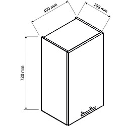 Pegane Meuble haut de cuisine coloris blanc avec 1 porte - longueur 40 x profondeur 28 x hauteur 72 cm