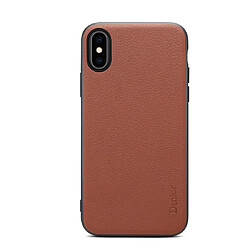 Wewoo Coque Pour iPhone XR Denior V7 Housse de protection en cuir de vachette de luxe de ultra-mince marron