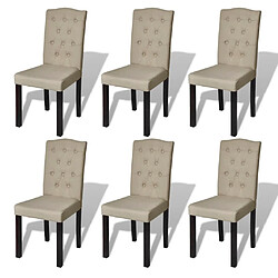 vidaXL Chaises à manger lot de 6 poil de chameau tissu