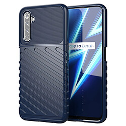 Coque en TPU peau de sergé souple bleu pour votre Realme 6 Pro