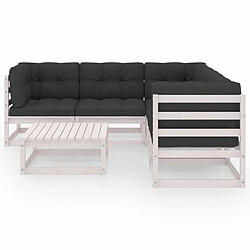 Avis Maison Chic Salon de jardin 6 pcs + coussins - Mobilier/Meubles de jardin - Table et chaises d'extérieur Bois de pin massif -MN25907