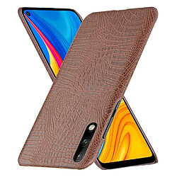 Wewoo Coque Rigide Pour Huawei Enjoy 10s Antichoc Crocodile Texture PC + PU Case Brown