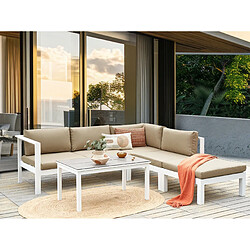 Beliani Set de salon MESSINA Aluminium Beige sable