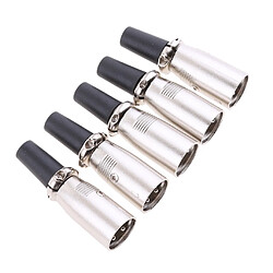 5pcs XLR 3 Broches Mâle Micro Jack Prise Connecteur de Câble Audio Microphone pas cher