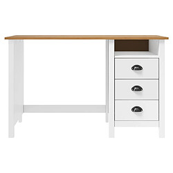 vidaXL Bureau Hill avec 3 tiroirs 120x50x74 cm Pin solide