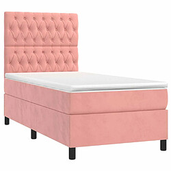 Avis Maison Chic Lit Adulte - Lit simple Lit à sommier tapissier avec matelas moelleux - Meuble de Chambre - Rose 100x200 cm Velours -MN20636