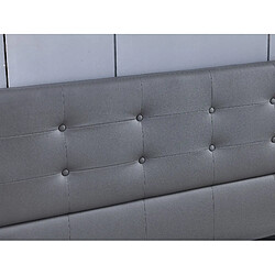 Avis Sensoreve Lit 120x190cm simili cuir gris avec tête de lit boutonnée, sommier lattes en bois