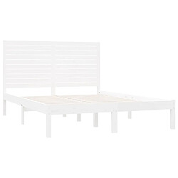 Acheter Maison Chic Lit adulte - Lit simple Cadre de lit,Structure du lit Contemporain Blanc Bois massif 160x200 cm -MN88463