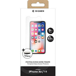 BigBen Connected Protège écran pour Apple iPhone XR / 11 Plat Oléophobe avec SmartFrame™ Transparent pas cher