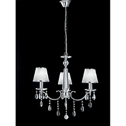 Fan Europe Chandelier abats jours Boeme 3 ampoules Métal,Cristal,polyviniques Chrome