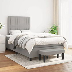 Avis Maison Chic Lit adulte- Lit + matelas,Sommier à lattes de lit et matelas gris clair 120x190 cm tissu -GKD46744