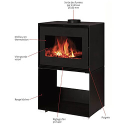 Interstoves POÊLE À BOIS MATTEO 10 | BÛCHES 50CM - Noir