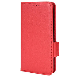 Etui en PU texture litchi, fermoir magnétique rouge pour votre iPhone 12/12 Pro 6.1 pouces