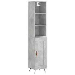 vidaXL Buffet haut Gris béton 34,5x34x180 cm Bois d'ingénierie