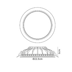 Inspired Downlight encastré 22,5 cm rond 24W LED 3000K, 2160lm, blanc mat