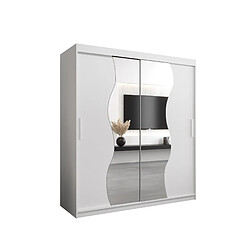 Abiks Meble Armoire MADRYT À Portes Coulissantes 200/180/62 2 Portes (Blanc/Blanc)