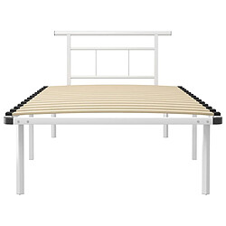 Avis Maison Chic Lit adulte - Lit simple Cadre de lit,Structure du lit Contemporain Blanc Métal 100x200 cm -MN18204