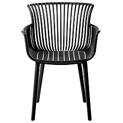 Beliani Lot de 4 chaises PESARO Matière synthétique Noir pas cher