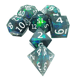 7 Pièces / Ensemble DND MTG RPG Jeu Polyédrique Dés D4 D6 D8 D10 D12 D20 Vert Foncé