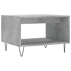 vidaXL Table basse gris béton 60x50x40 cm bois d'ingénierie