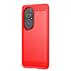 Mofi Coque en TPU Fibre de carbone brossé rouge pour votre Huawei P50