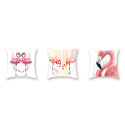 P126 3PCS 45 * 45cm Aquarelle Flamingo motif de linge de linge de linge d'oreiller imprimé oreiller coussin coussin couverture décoration