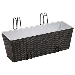 Maison Chic Ensemble de 2 Jardinière,Bac à fleurs - pot de fleurs de balcon Trapèze Rotin 50cm Noir -GKD44932