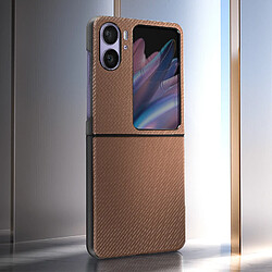 Avis Avizar Coque pour Oppo Find N2 Flip Style carbone Conception 2 parties Marron