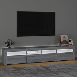 Avis Maison Chic Meubles TV avec lumières LED - Banc TV pour salon Sonoma gris 210x35x40 cm -MN37076