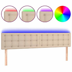 Maison Chic Tête de lit scandinave à LED,meuble de chambre Cappuccino 180x5x78/88 cm Similicuir -MN84415