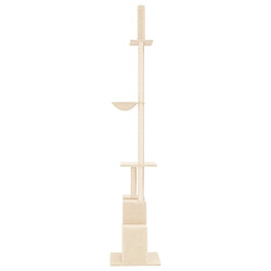 Avis vidaXL Arbre à chat du sol au plafond Crème 250,5-276,5 cm