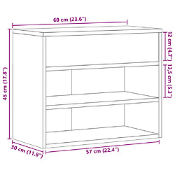 vidaXL Banc à chaussures Blanc brillant 60x30x45 cm Bois d’ingénierie pas cher