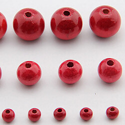 50pcs rond en bois perles diy bijoux collier artisanat faisant 20mm rouge