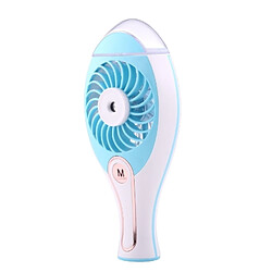 Wewoo Ventilateur Transparent et bleu Mini Portable USB Rechargeable Humidificateur de Brume d'Eau de Refroidissement Air Condiction avec Réservoir & Clé de Contrôle & Lampe & Vaporisateur la Indicateur & Spray, Capacité du d'Eau: 23ml