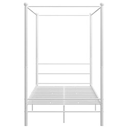 Acheter Maison Chic Lit adulte - Cadre de lit à baldaquin,Structure du lit Contemporain Blanc Métal 140x200 cm -MN63522