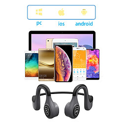 Universal Écouteur Bluetooth pour Xiaomi Bone Conductive Bluetooth 5.0 Puce Écouteur Étanche 68 heures Durée de vie de la batterie | Écouteurs Bluetooth (gris) pas cher